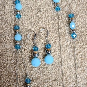 Double necklace and earrings set